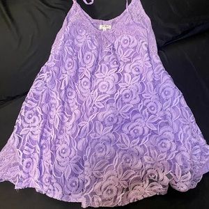 Umgee Purple Lace Mini Dress.